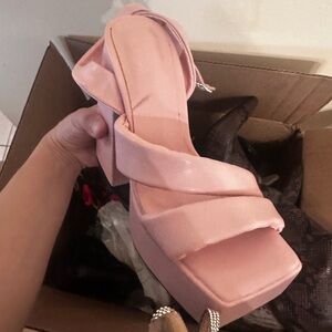 Elegant Pink Women's Platform Heels